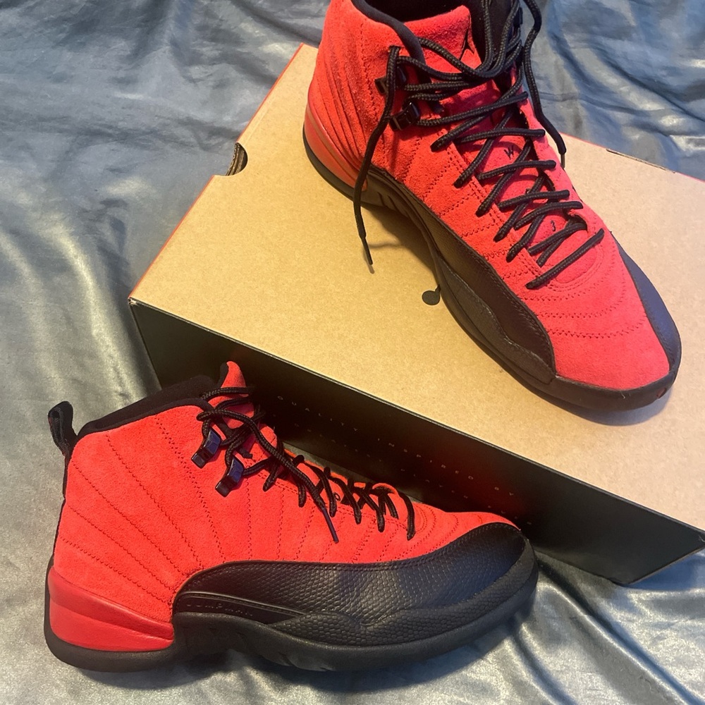 Red and Black High-Top Sneakers